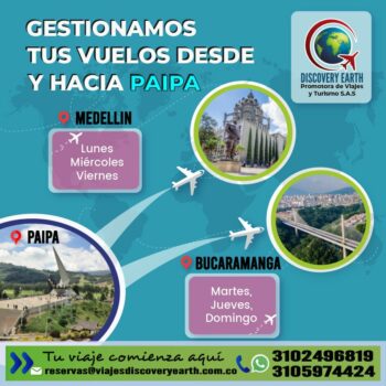 Vuela a Medellín y a Yopal desde Paipa